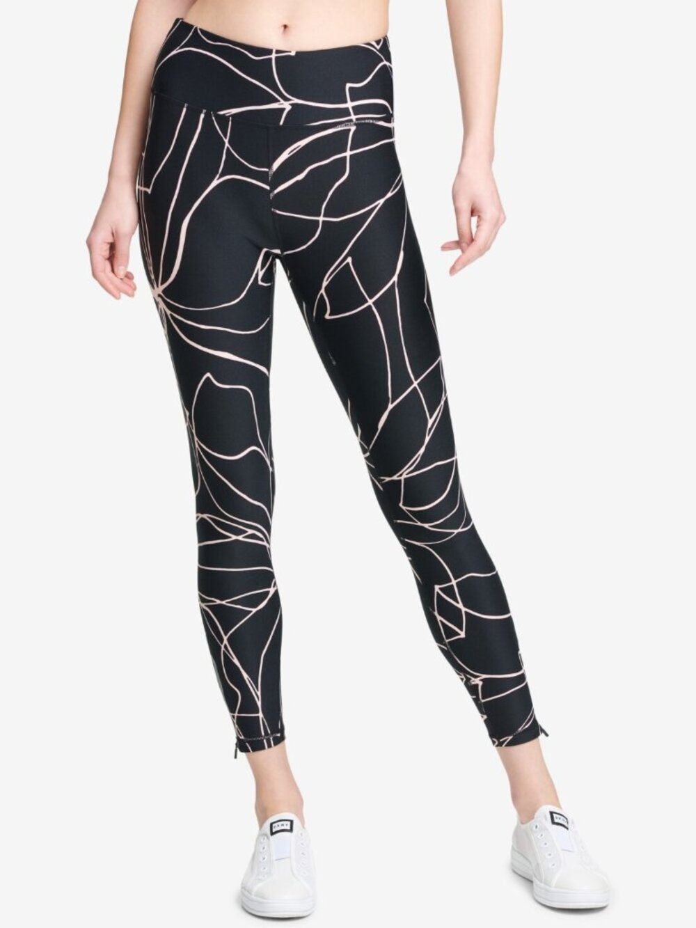 DKNY Womens Sport Amaryllis Printed High Rise Leggings